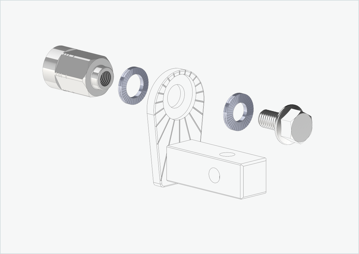 Solid akseladapter - FG 9.5 - (3/8 x 26)