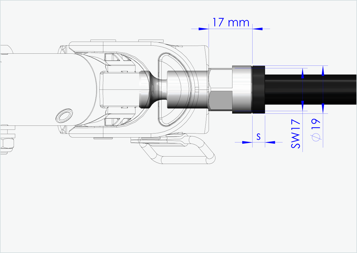 Gjennomgående aksel med adapter / M12 x 1,25 | for Croozer-tilhengere fra 2018 og utover