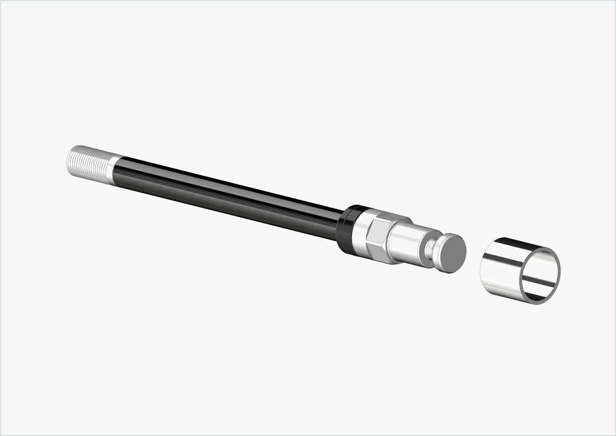 Syntace gjennomgående aksel (X-12) med adapter / M12 x 1,50 | for Croozer-tilhengere fra 2018 og utover