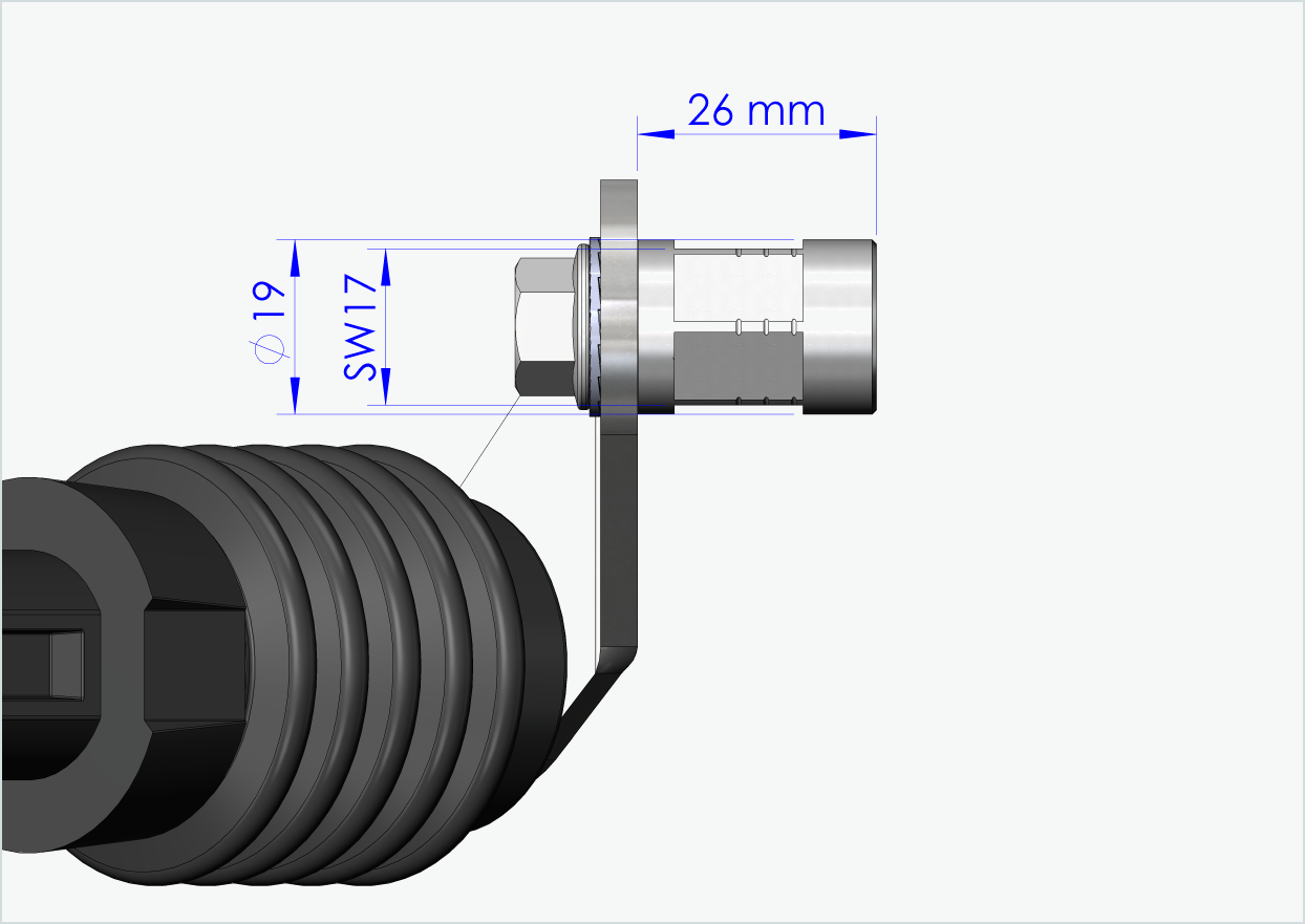 Solid akseladapter - M12 x 1,25