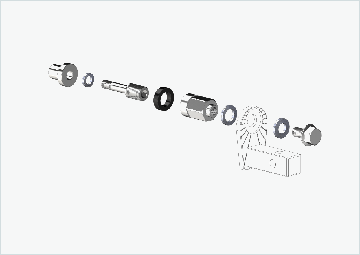 Universell XL-adapter for Rohloff Speedhub 500-14 / A12-nav | kompatibel med Thule, Qeridoo, Burley, Prophete, Hamax, Trixie og andre