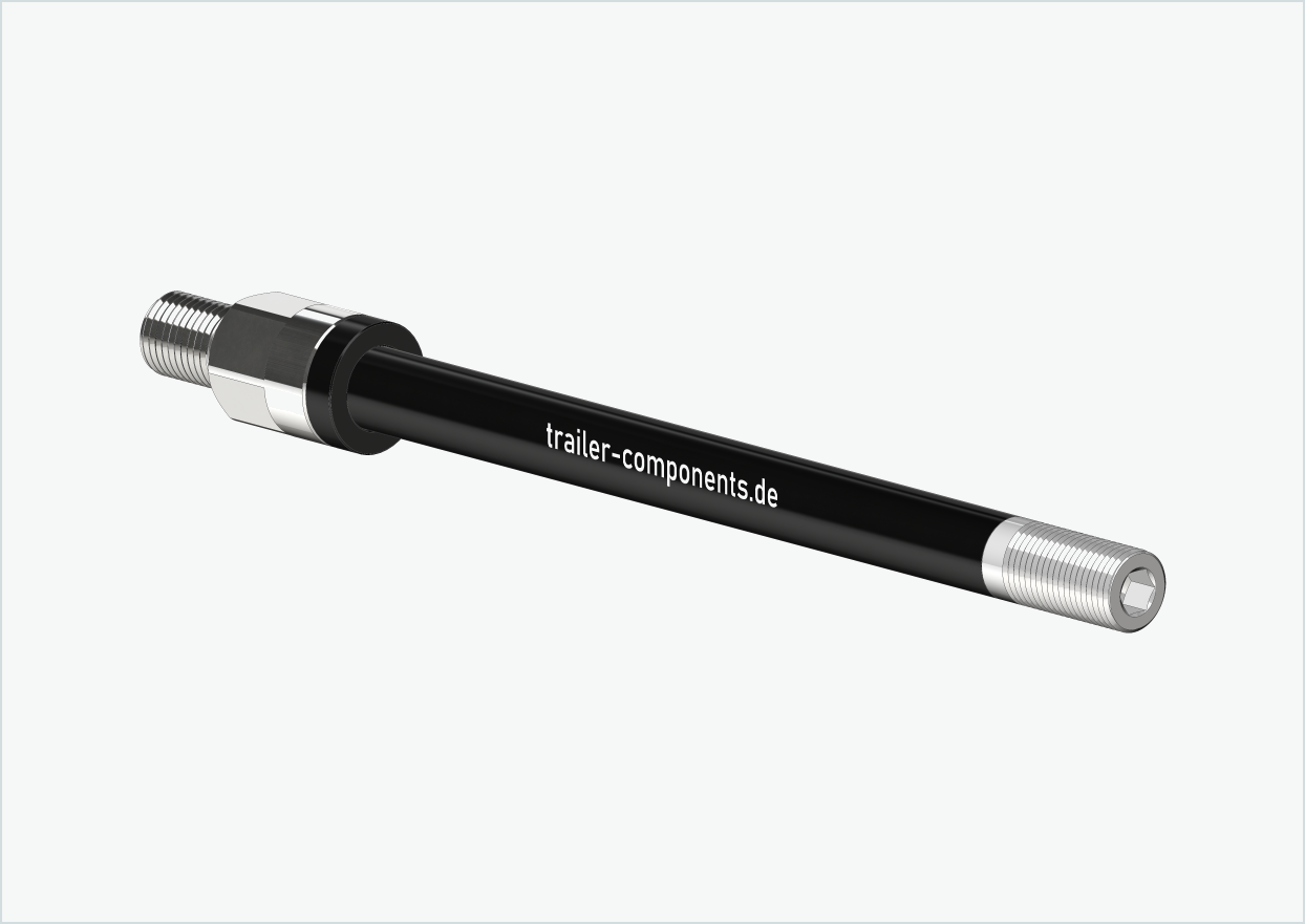 Gjennomgående aksel med utskiftbart system / M12 x 1,25