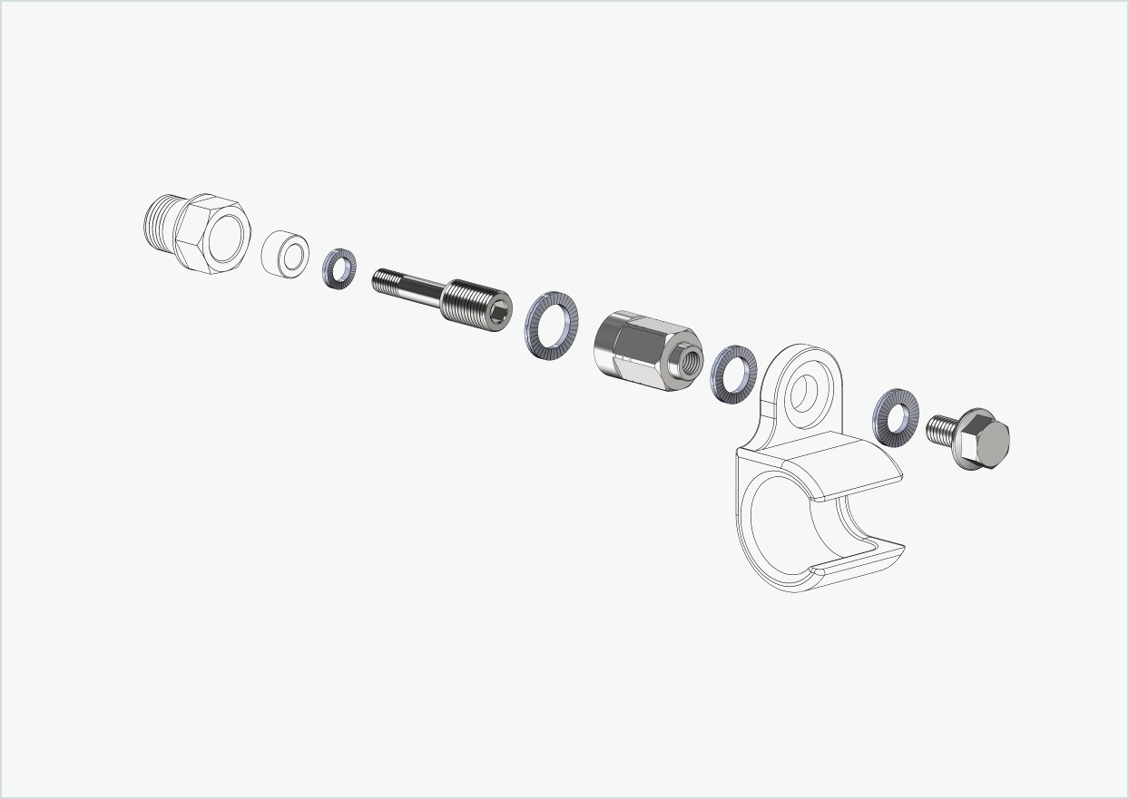 Universell adapter for HASE PINO med Rohloff Speedhub A12 | kompatibel med Thule, Qeridoo, Burley, Prophete, Hamax, Trixie og andre