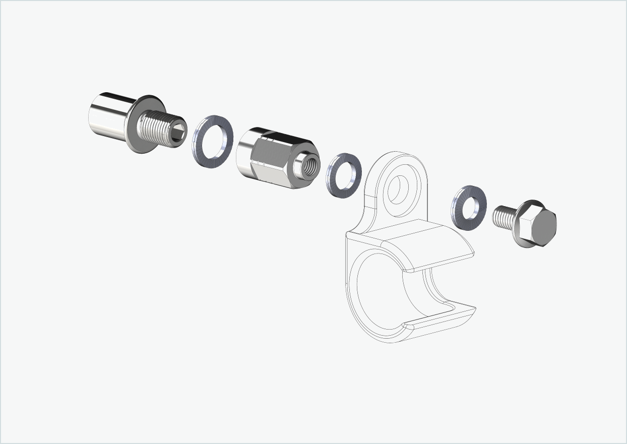 Cowboy 4 - Kort gjengeadapter - M12 x 1,25 | Pakke med universaladapter