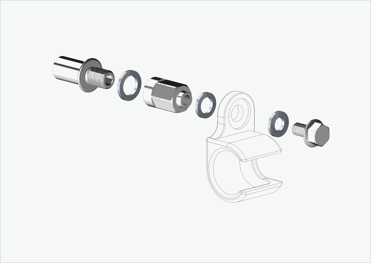 Cowboy 4 - Lang gjengeadapter - M12 x 1,25 | Pakke med universaladapter