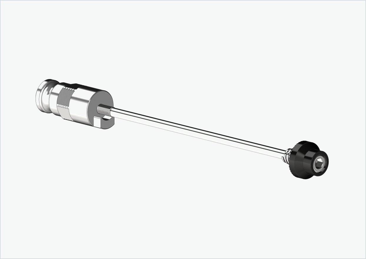 Hurtigkoblingsaksel med adapter for Leggero med BECCO-system | Klemmelengde 143 mm - 153 mm