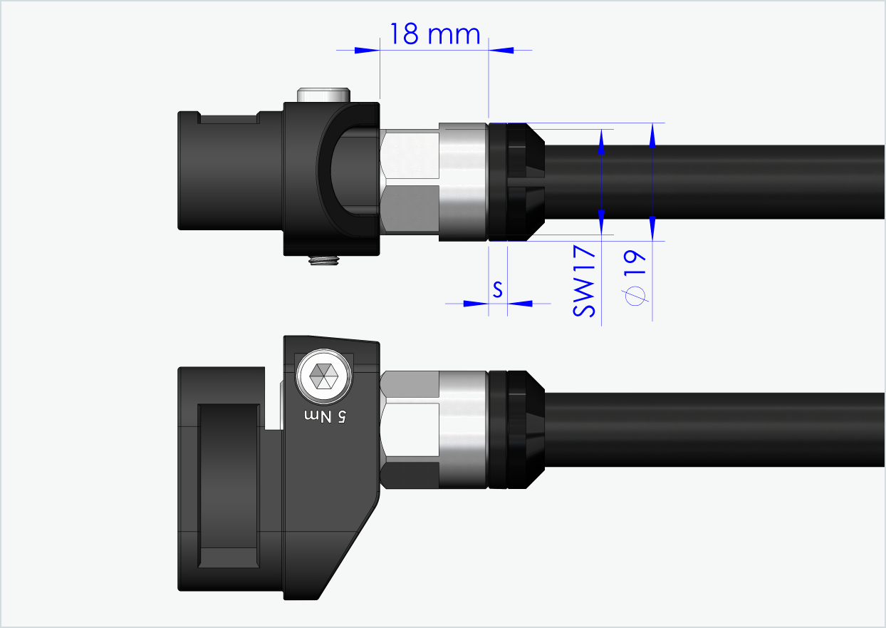 Syntace gjennomgående aksel (X-12) med adapter / M12 x 1,50 | for Leggero-tilhengere med BECCO-system