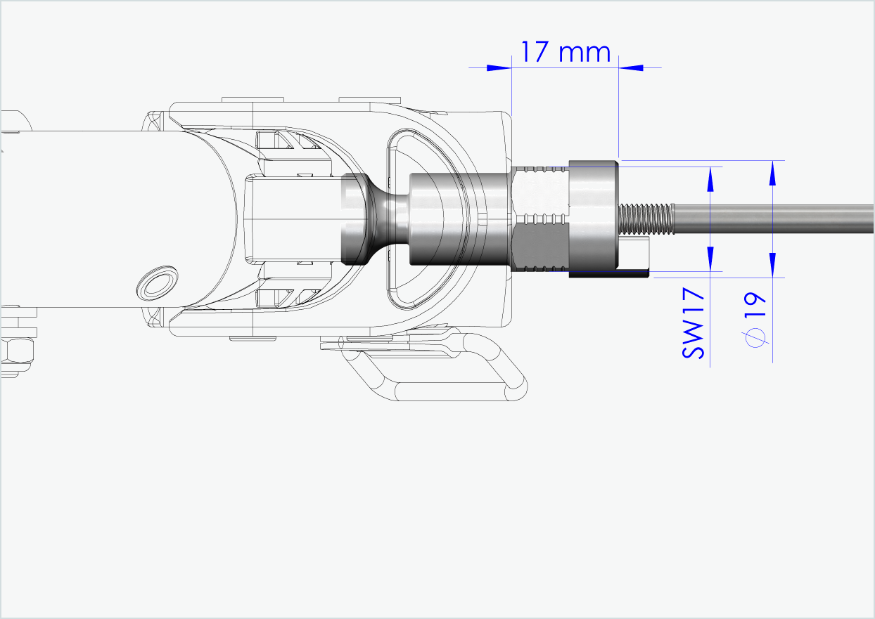Hurtigkoblingsaksel med adapter (for Croozer-tilhengere fra 2018 og utover) | Klemmelengde 143 mm - 153 mm
