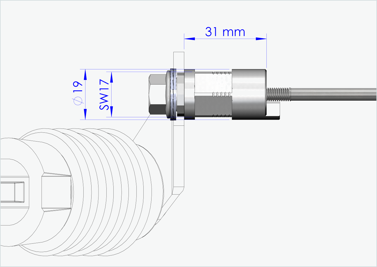 Hurtigkoblingsaksel med polygonadapter | Klemmelengde 154 mm - 165 mm