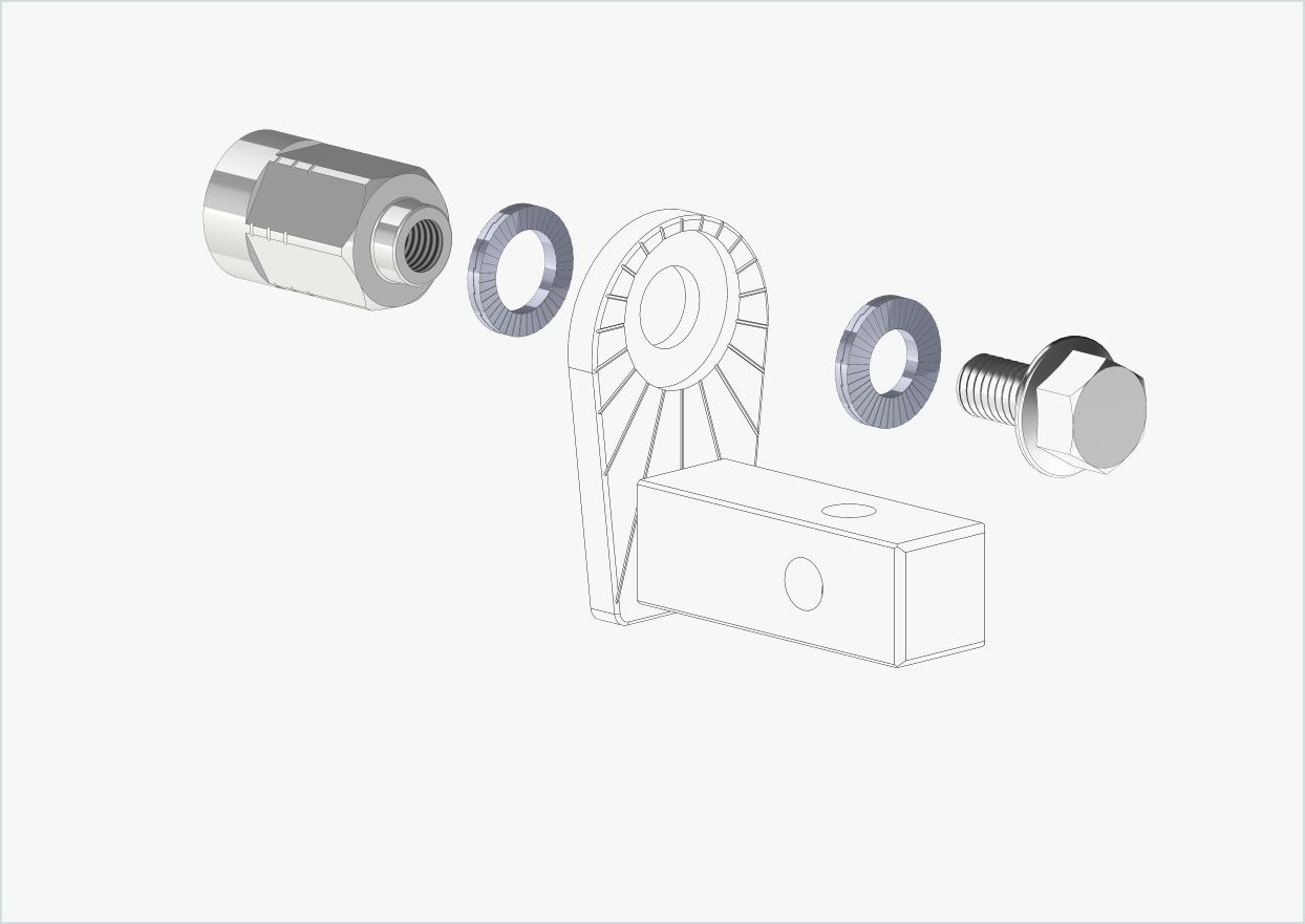 Solid akseladapter - M12 x 1,25