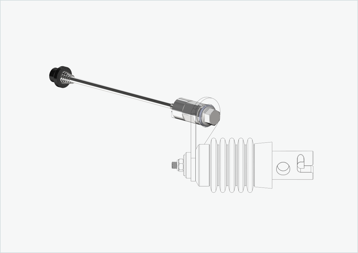 Hurtigkoblingsaksel med polygonadapter | Klemmelengde 154 mm - 165 mm