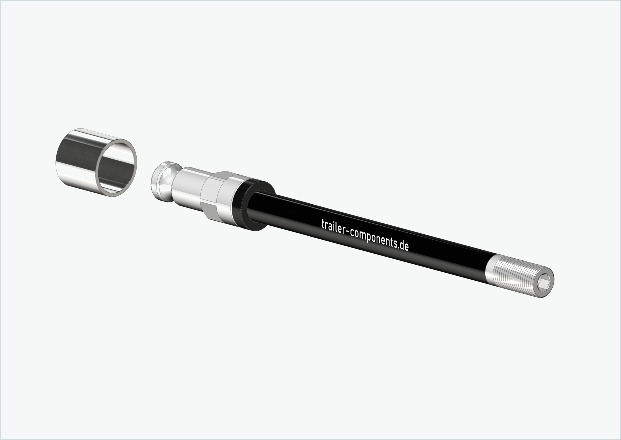 Gjennomgående aksel med adapter / M12 x 1,25 | for Croozer-tilhengere fra 2018 og utover