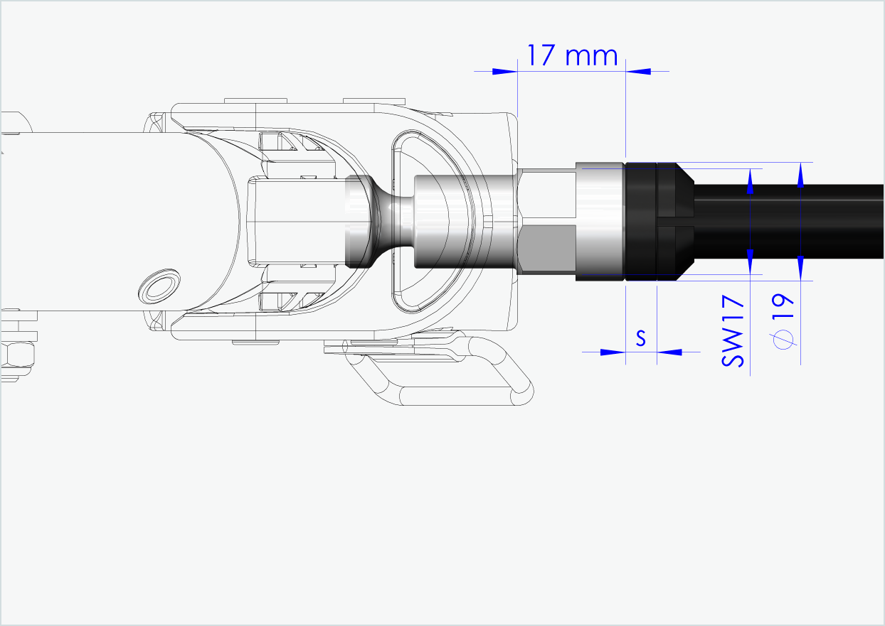 Syntace gjennomgående aksel (X-12) med adapter / M12 x 1,00 | for Croozer-tilhengere fra 2018 og utover