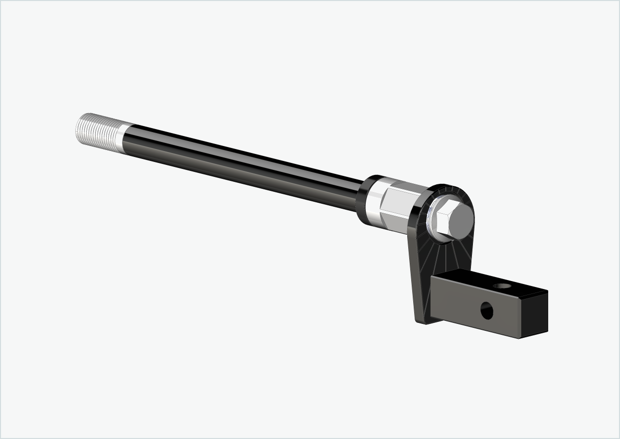 Gjennomgående aksel med universaladapter / M12 x 1,50