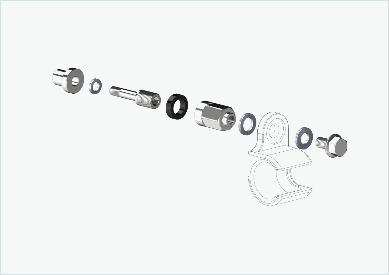 Universell XL-adapter for Rohloff Speedhub 500-14 / A12-nav | kompatibel med Thule, Qeridoo, Burley, Prophete, Hamax, Trixie og andre