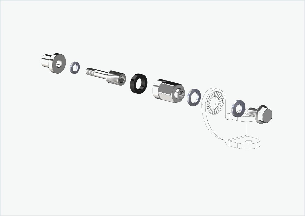 Universell XL-adapter for Rohloff Speedhub 500-14 / A12-nav | kompatibel med Thule, Qeridoo, Burley, Prophete, Hamax, Trixie og andre