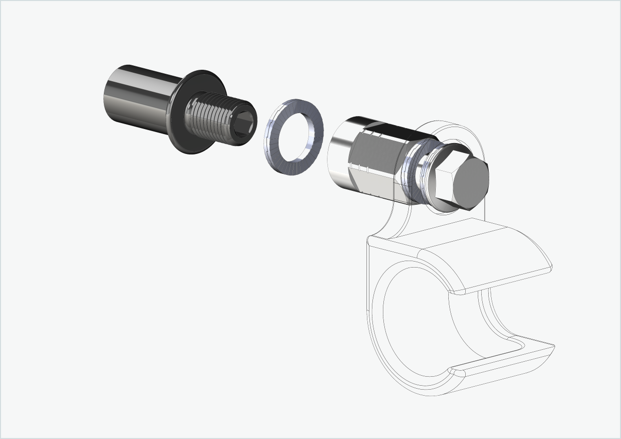 Cowboy 4 - Lang gjengeadapter - M12 x 1,25 | Pakke med universaladapter