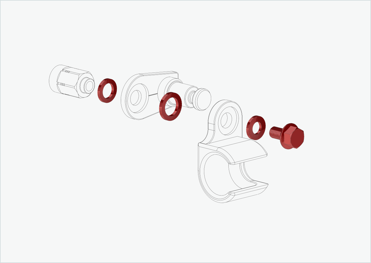 Skruesett for universaladapter - dobbel montering